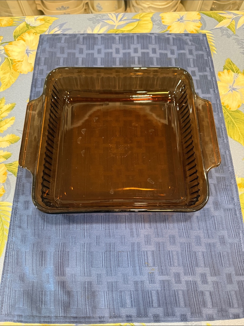 Anchor Hocking Amber 8x8 Square Glass Baking Dish with Handles